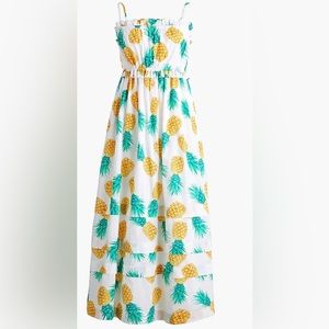 Pineapple square neck ruffle maxi dress